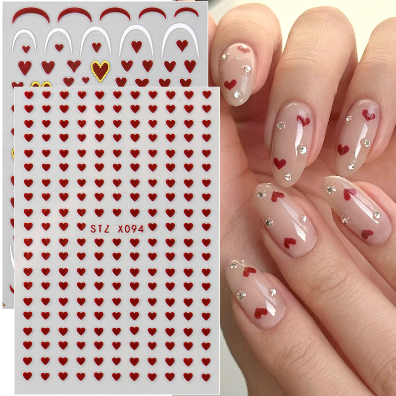 2pcs Mini Love Heart Nail Art  - Nail Art Valentine ulasan dan harga