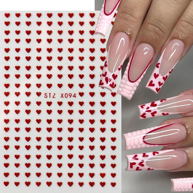 2pcs Mini Love Heart Nail Art  - Nail Art Valentine ulasan dan harga