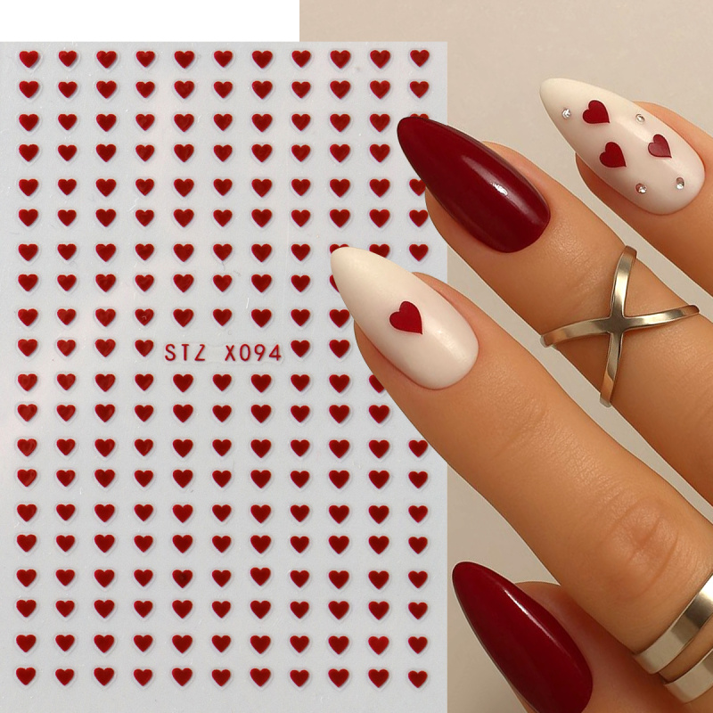 2pcs Mini Love Heart Nail Art  - Nail Art Valentine ulasan dan harga