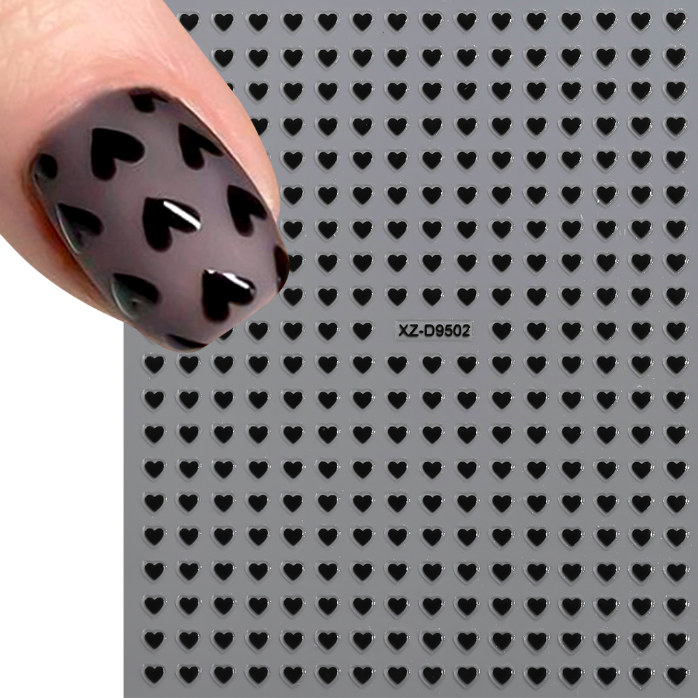 8pcs 3D 2mm Hearts Nail Sticke - Nail Art Valentine ulasan dan harga