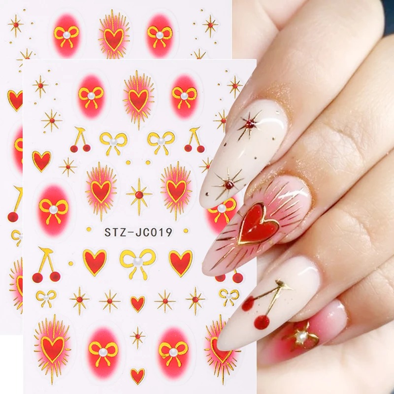 Y2K Bronzing Heart Blusher Sti - Nail Art Valentine ulasan dan harga