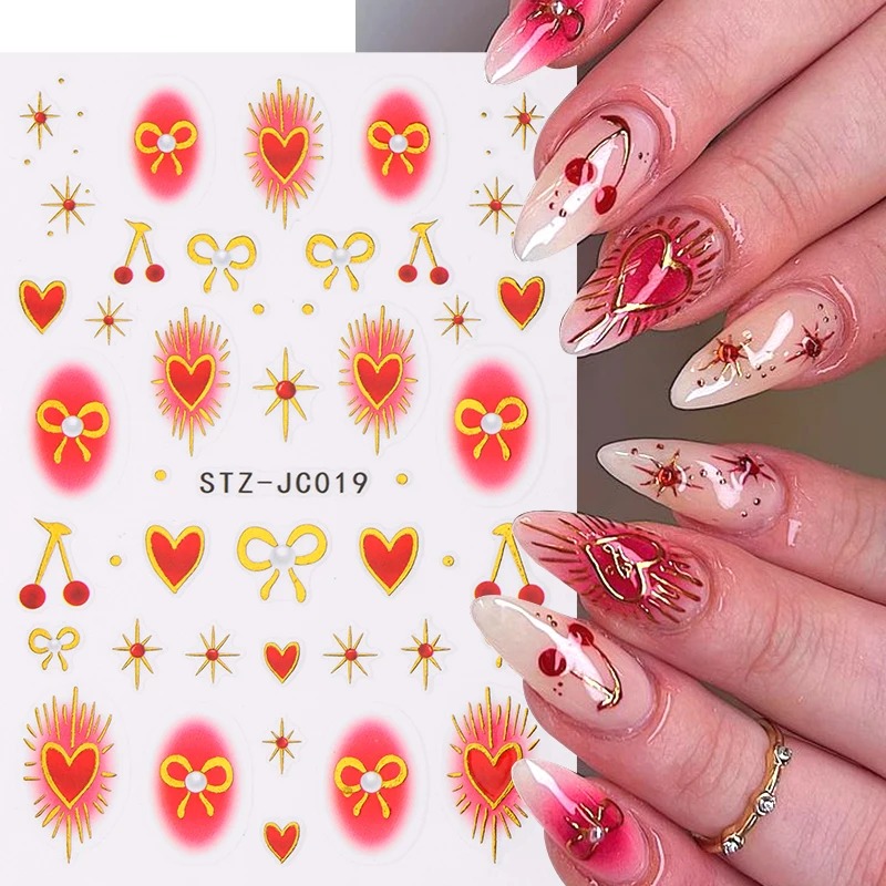 Y2K Bronzing Heart Blusher Sti - Nail Art Valentine ulasan dan harga