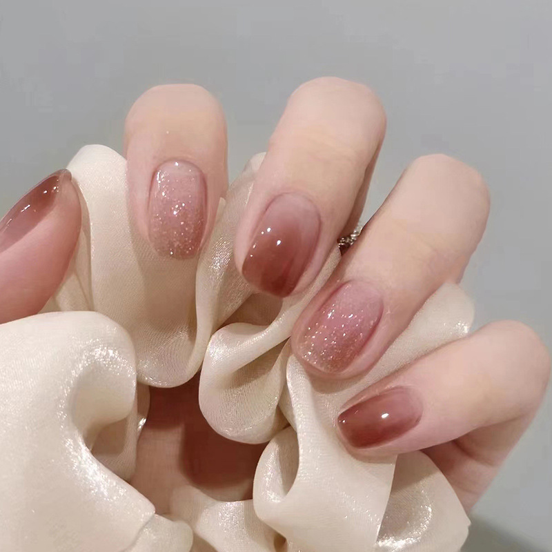 24Pcs Caramel Brown Ombre Glit - Nail Art Ombre Glitter ulasan dan harga