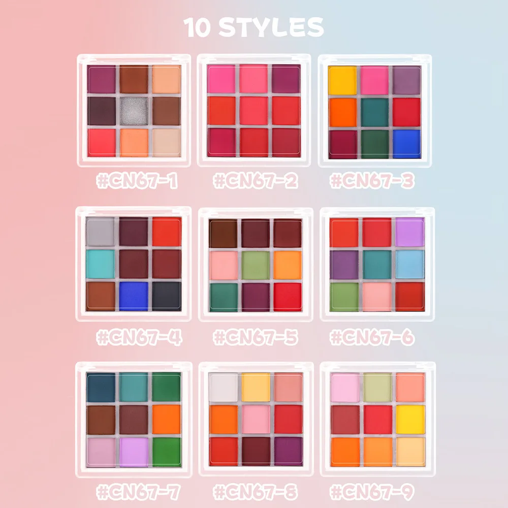9 Colors Nail Pigment Palette  - Nail Art Ombre Glitter ulasan dan harga