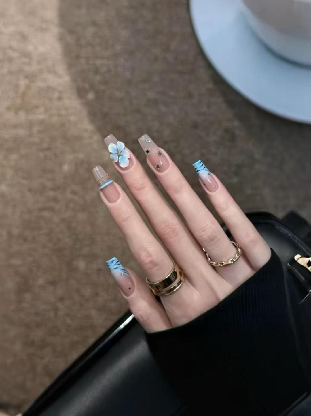 10pcs Handmade Middle Press On - Nail Art Zebra ulasan dan harga