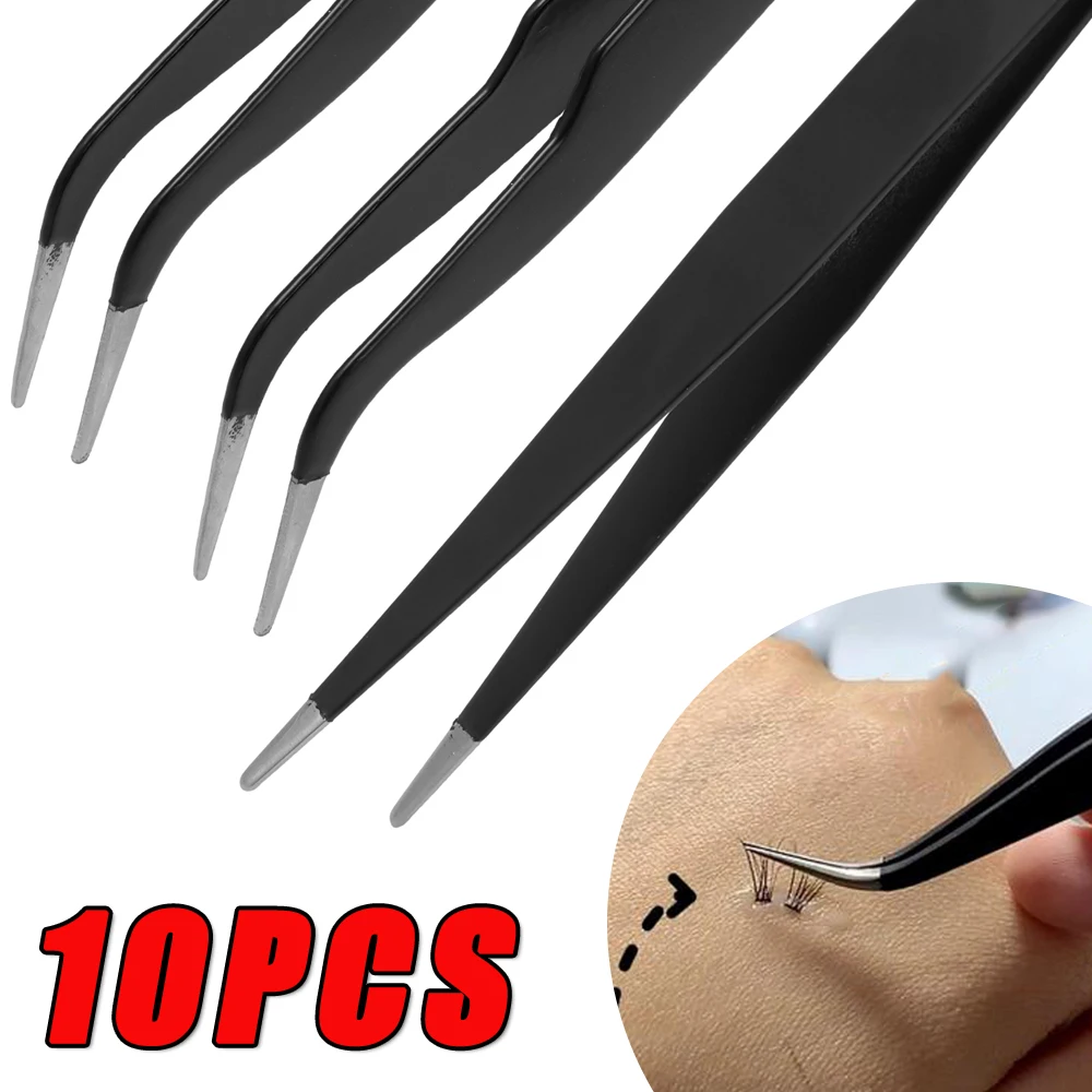 10PCS Curved Tip Eyelash Exten - Nail Extension Form ulasan dan harga