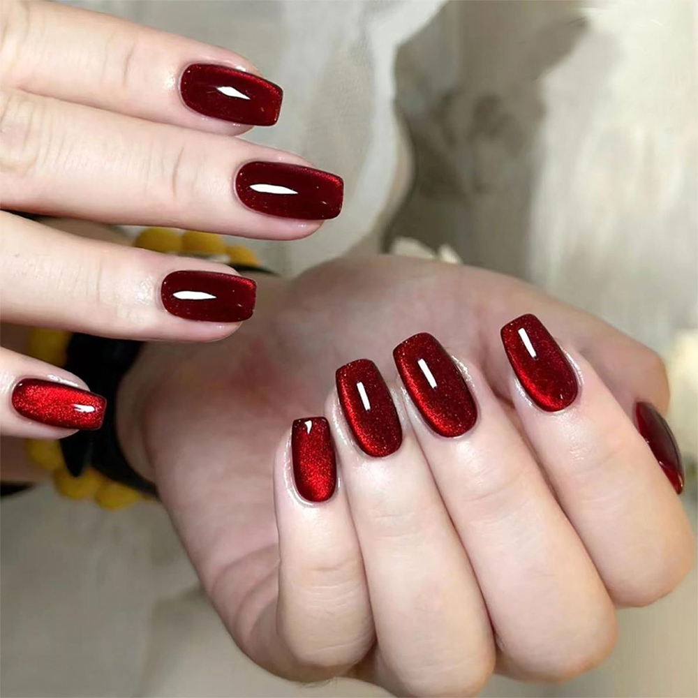 96/48/24PCS Sexy Red Cateye Pr - Nail Art Valentine ulasan dan harga