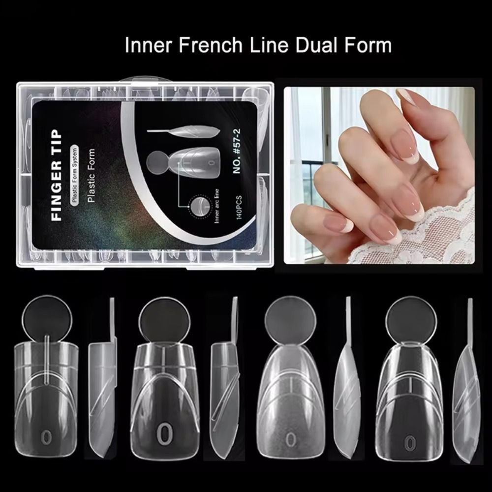 140PCS Matte Surface French Na - Nail Extension Form ulasan dan harga