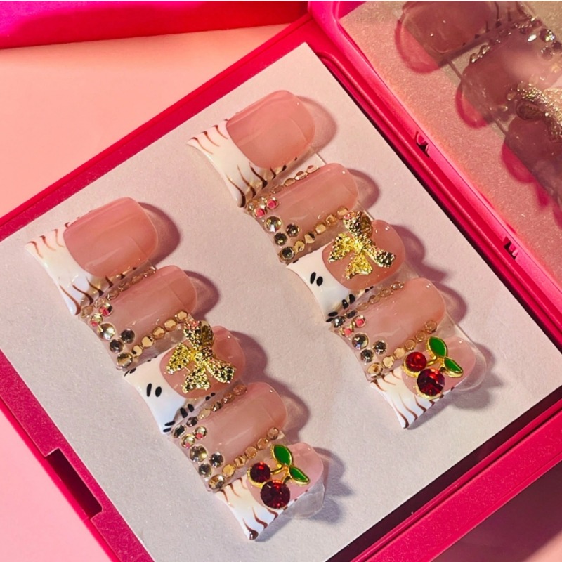 Duck Tip Press On Nails 10Pcs  - Nail Art Zebra ulasan dan harga