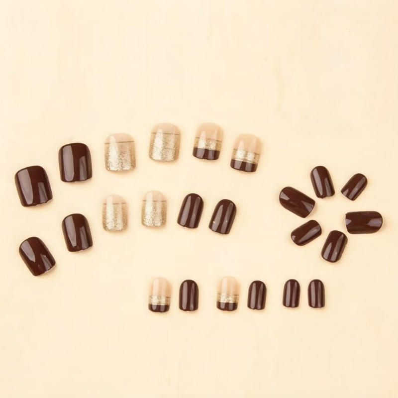 Short Square fake nails for wo - Nail Art Glitter ulasan dan harga