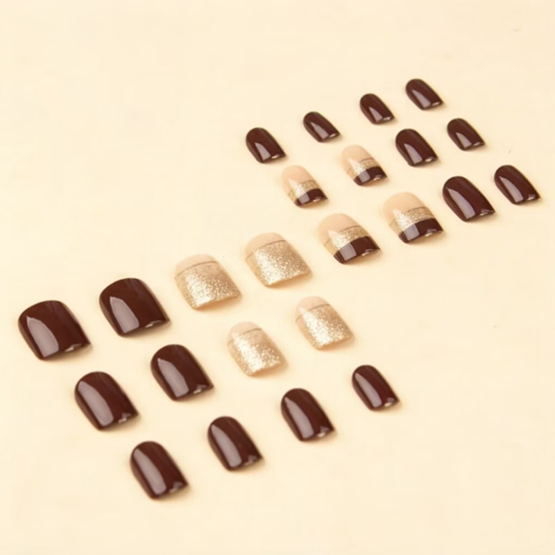 Short Square fake nails for wo - Nail Art Glitter ulasan dan harga