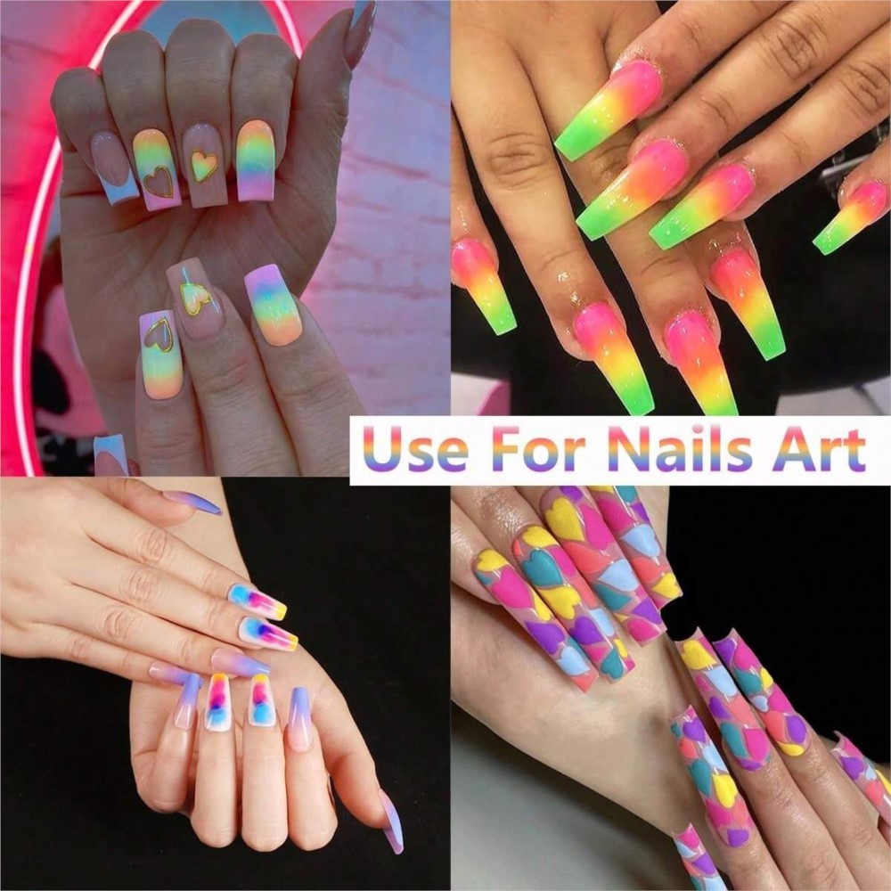 1Set Colorful Neon Phosphor Pi - Nail Art Ombre Glitter ulasan dan harga
