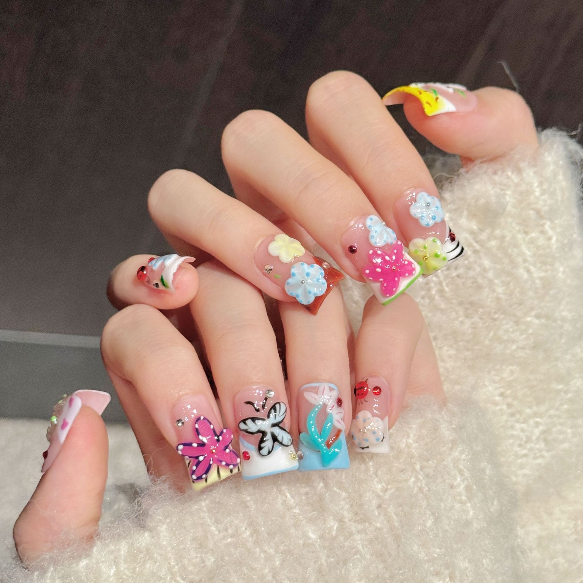 10PCS Duck Handmade Press On N - Nail Art Design ulasan dan harga