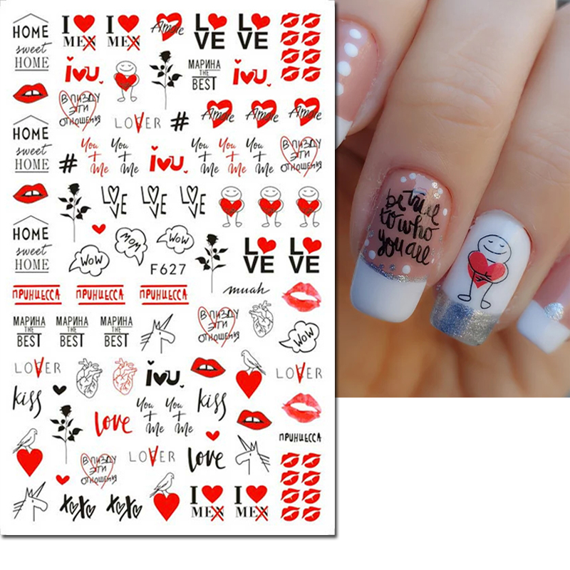 3d Nail Art Decals Valentine D - Nail Art Valentine ulasan dan harga
