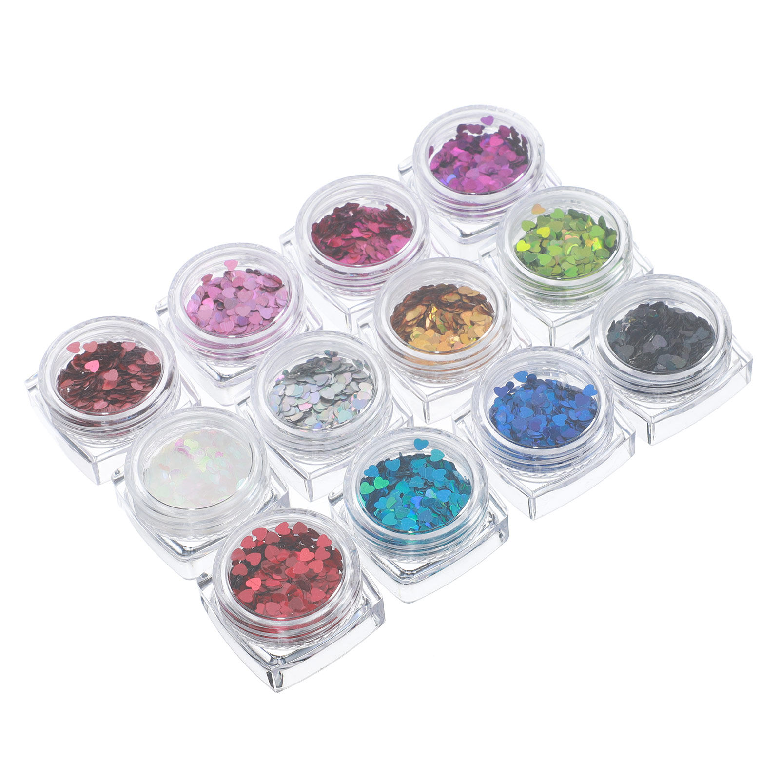 1Set Shinning Heart Nail Sequi - Nail Art Valentine ulasan dan harga