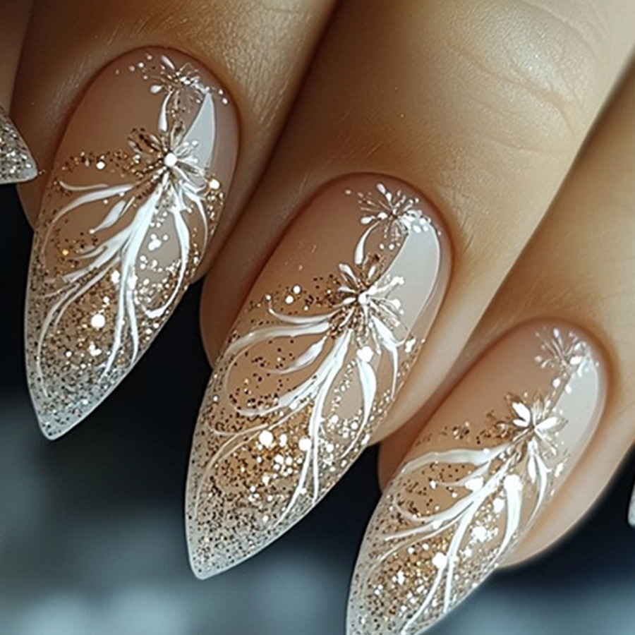 24pcs/set Short Medium fake na - Nail Art Glitter ulasan dan harga