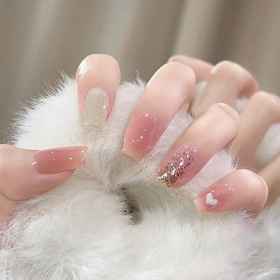 24pcs/set Short Medium fake na - Nail Art Glitter ulasan dan harga