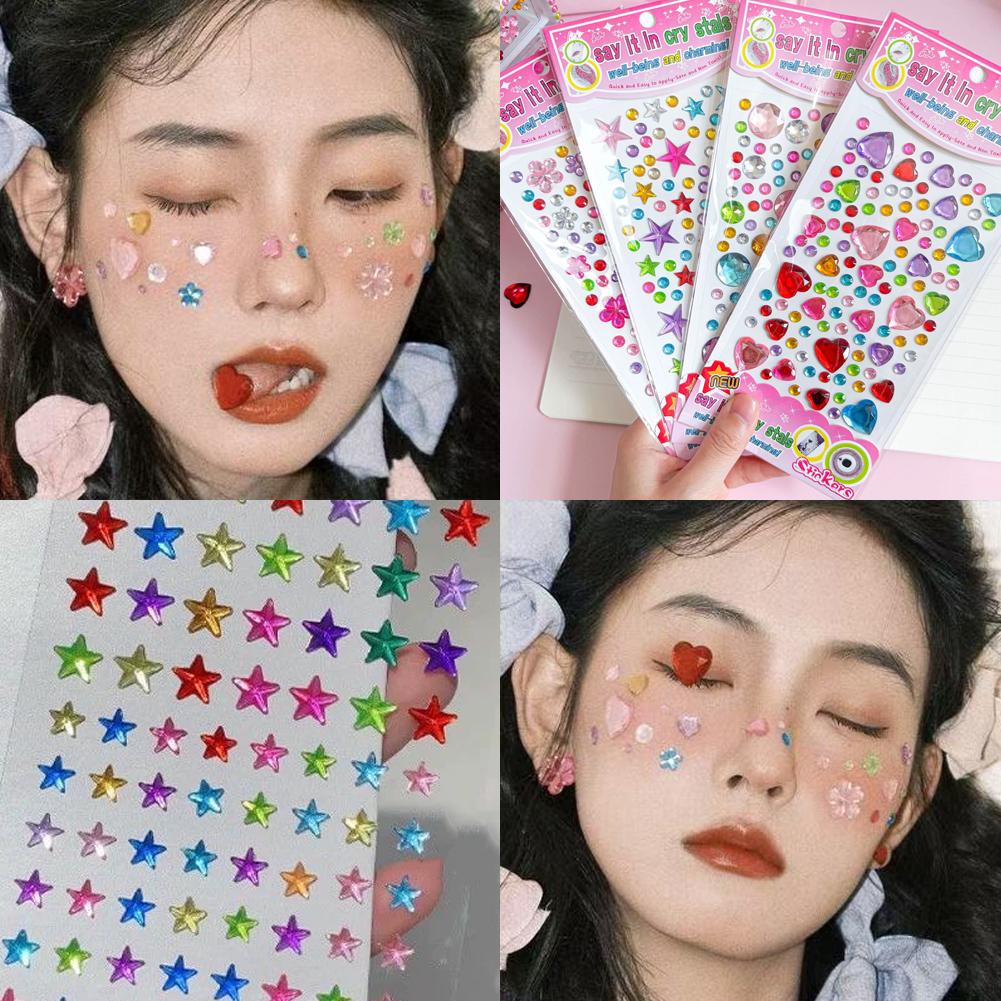 Self-Adhesive Face Rhinestones - Nail Art Design ulasan dan harga