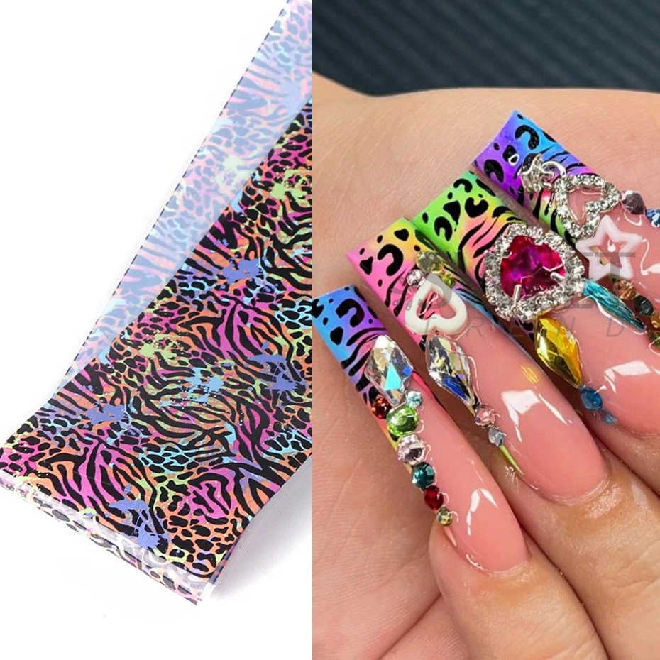 10pcs Colorful Leopard Print N - Nail Art Zebra ulasan dan harga
