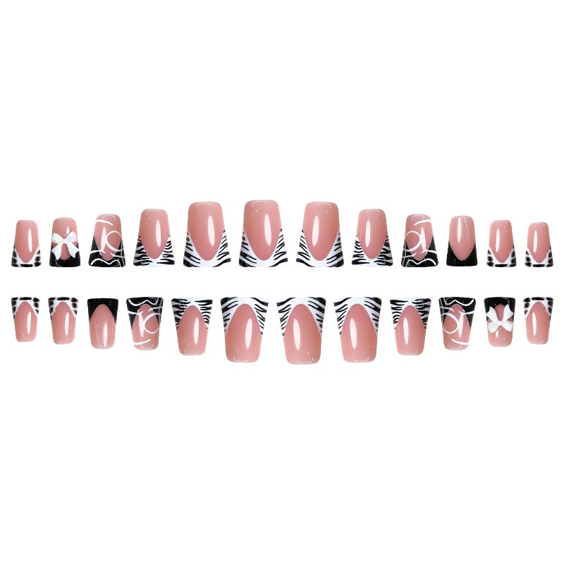 24PCS Simple Black Duckbill Fa - Nail Art Zebra ulasan dan harga