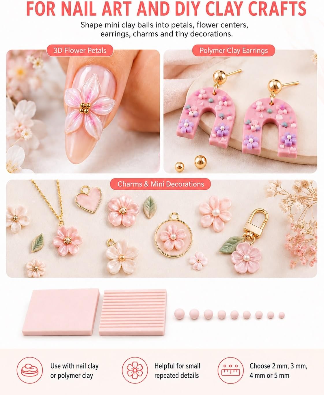 4PCS 3D Print Clay Gel Ball Ma - Nail Art Design ulasan dan harga