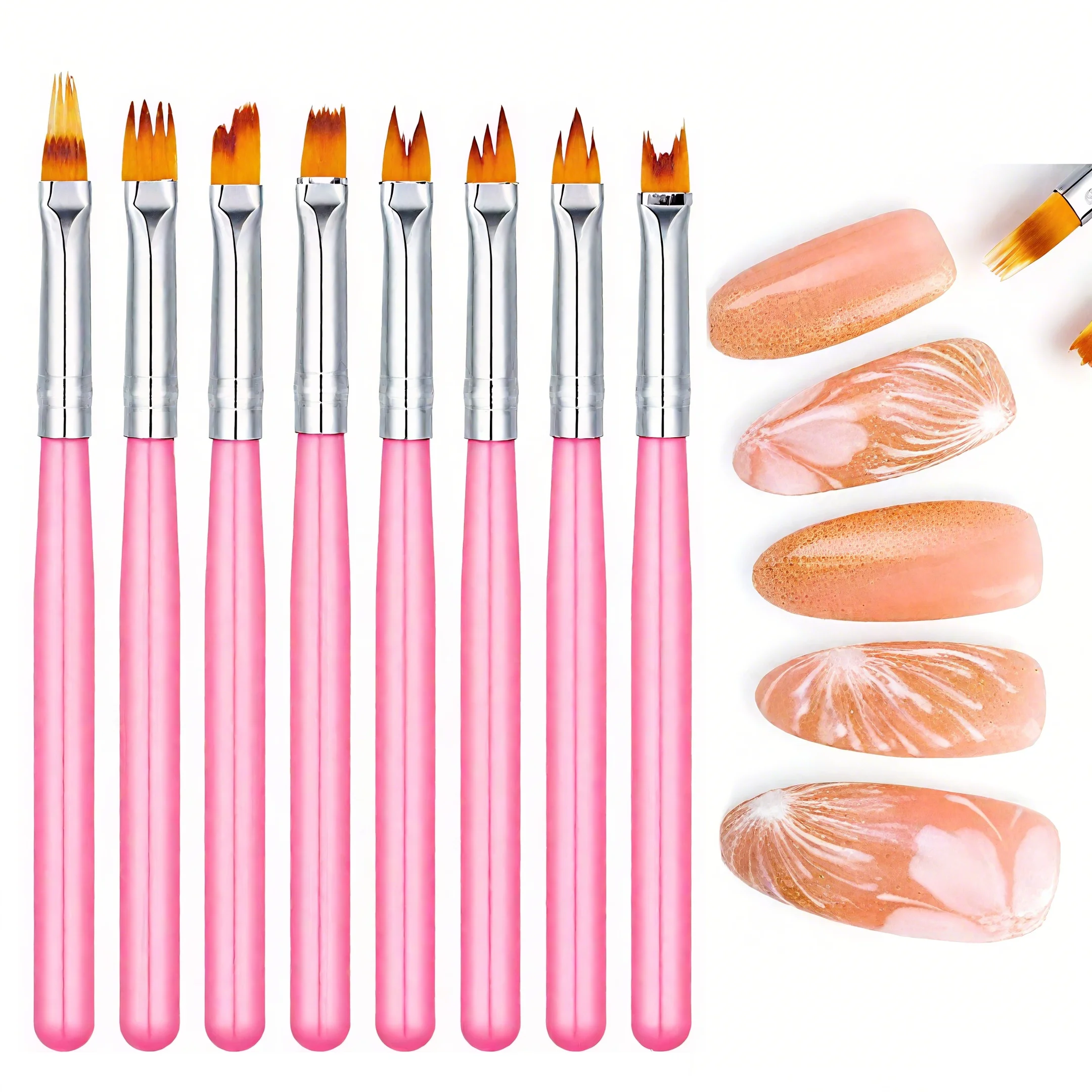 8-Piece Nail Art Brush Set – Z - Nail Art Zig Zag ulasan dan harga