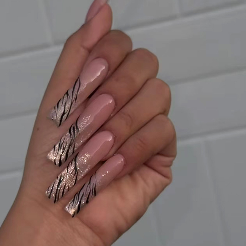 24Pcs Long Coffin Pentagram Rh - Nail Art Zebra ulasan dan harga