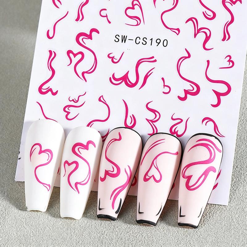 2Sheets Sweet Nail Art Sticker - Nail Art Valentine ulasan dan harga
