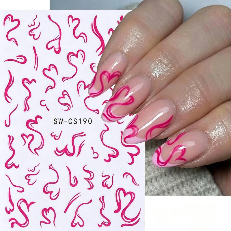2Sheets Sweet Nail Art Sticker - Nail Art Valentine ulasan dan harga