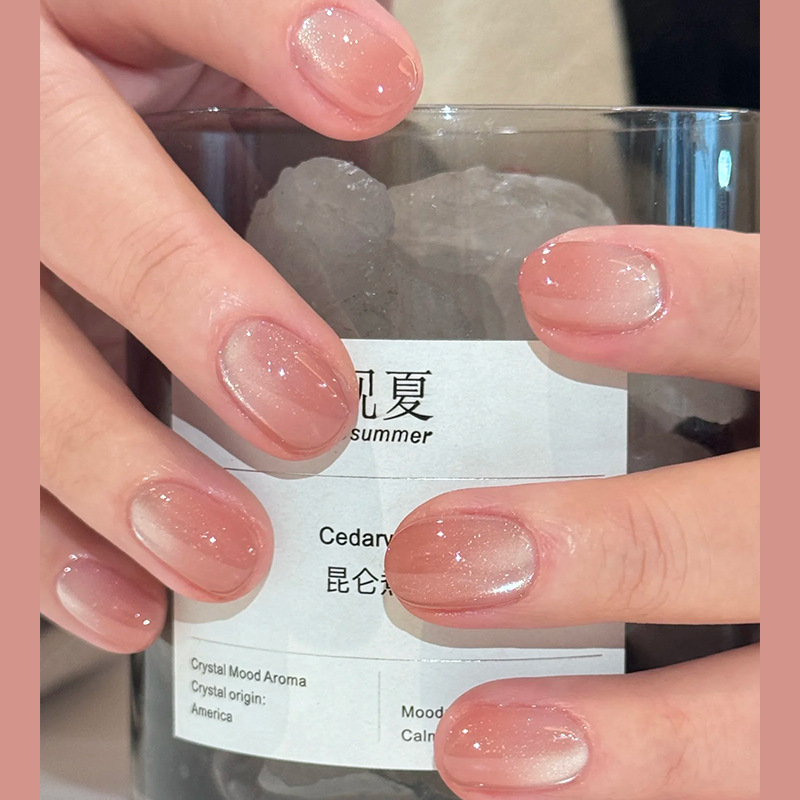 24pcs Short Square Press on Na - Nail Art Ombre Glitter ulasan dan harga