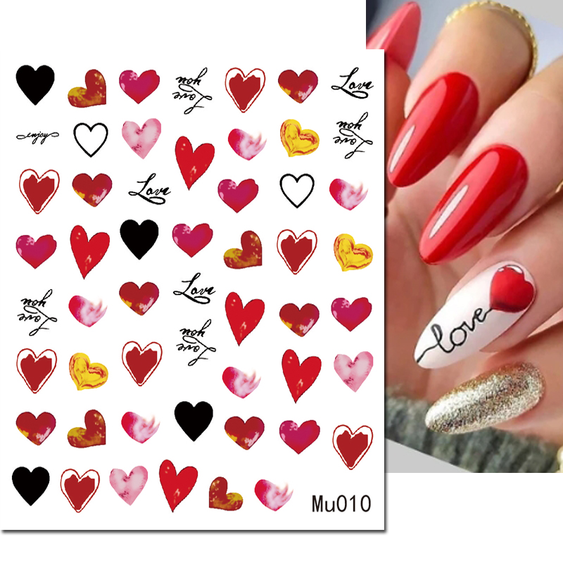 3d Nail Art Sliders Stickers V - Nail Art Valentine ulasan dan harga