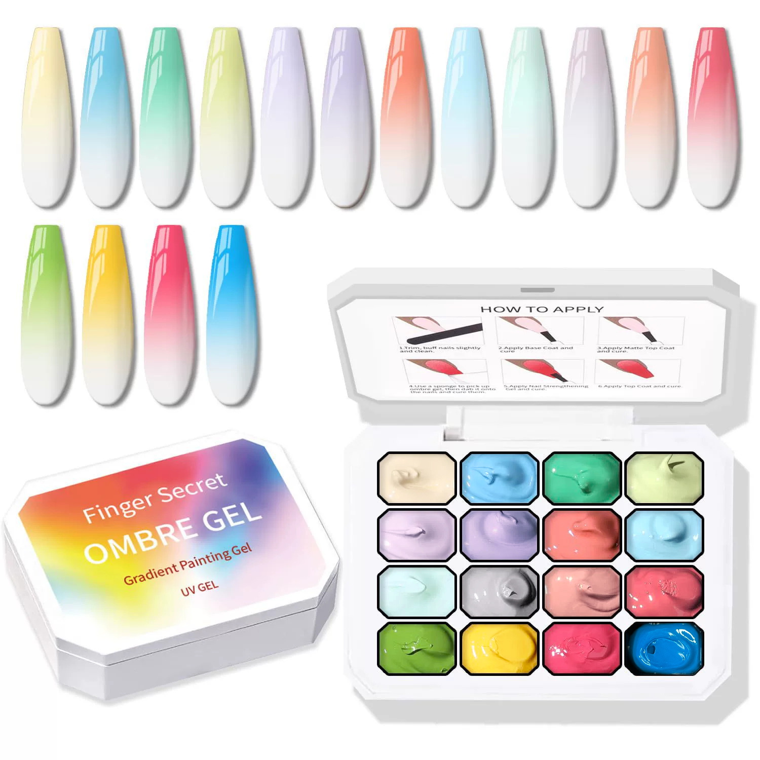 9-24 Colors Solid Cream Ombre  - Nail Art Ombre Glitter ulasan dan harga
