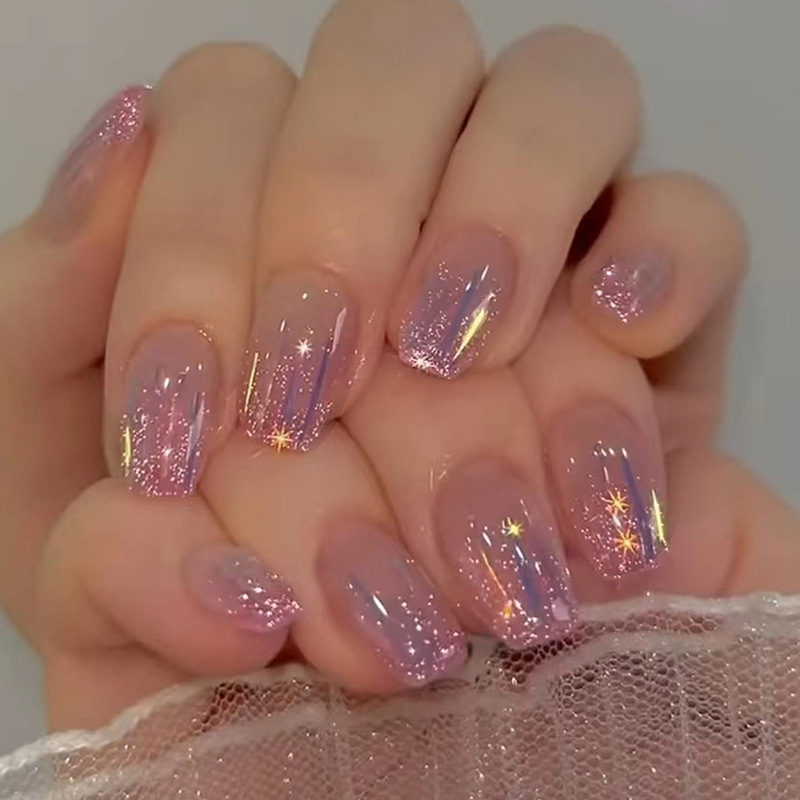 Short fake nails for women gir - Nail Art Glitter ulasan dan harga
