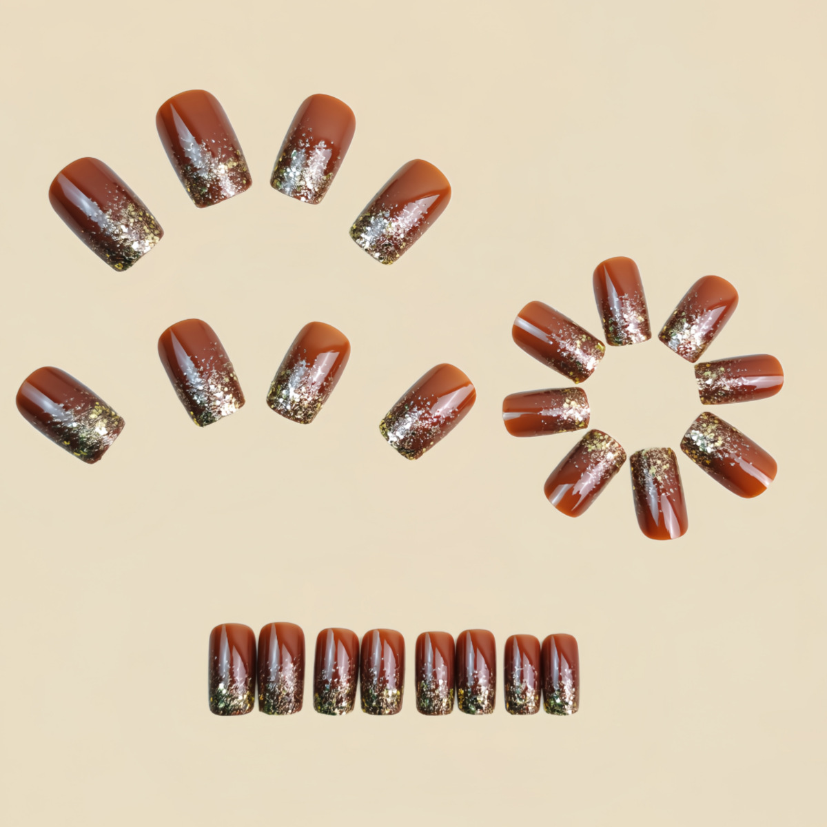 Short Medium fake nails Gradie - Nail Art Design ulasan dan harga