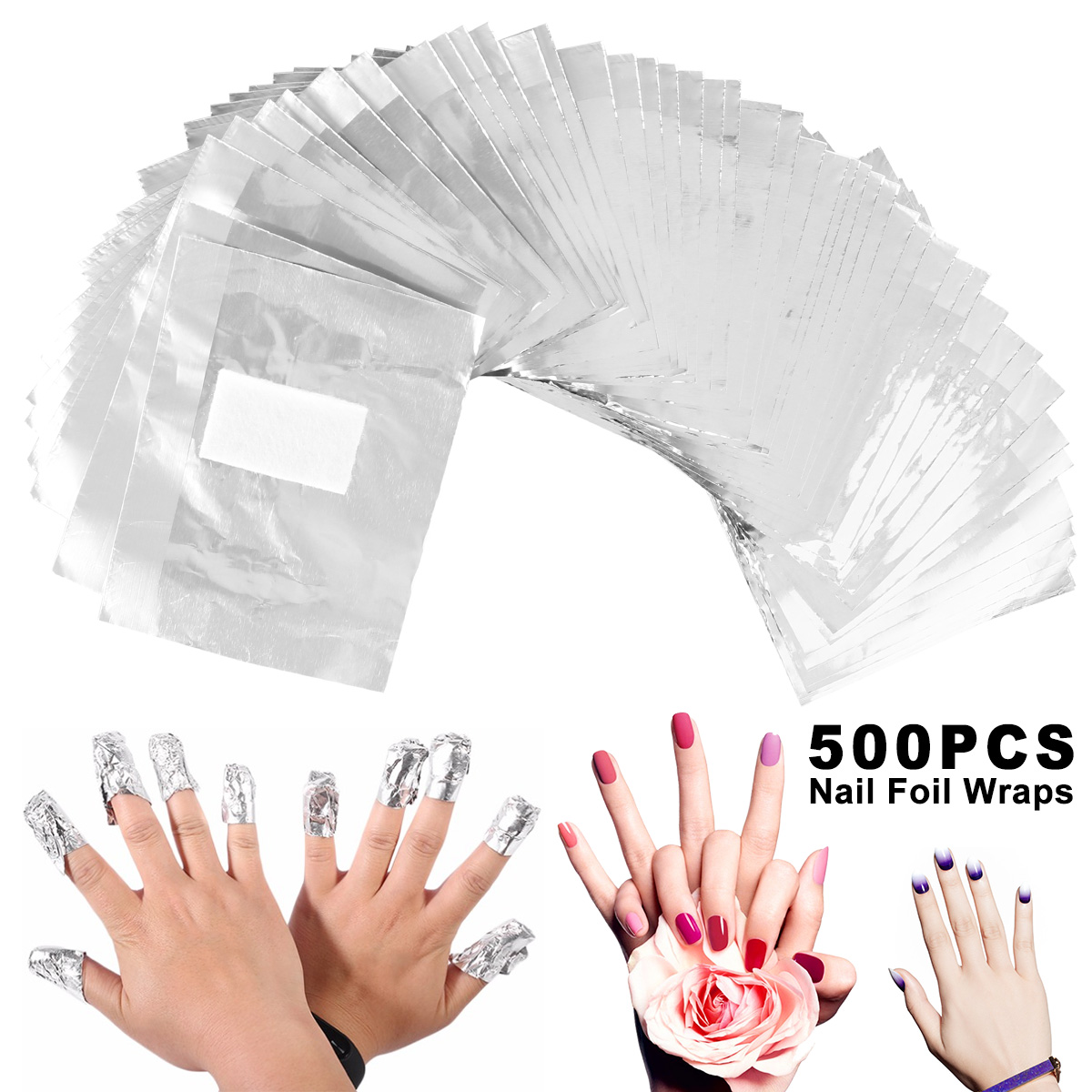 500/1000Pcs Aluminium Foil Gel - Nail Art Ideas ulasan dan harga