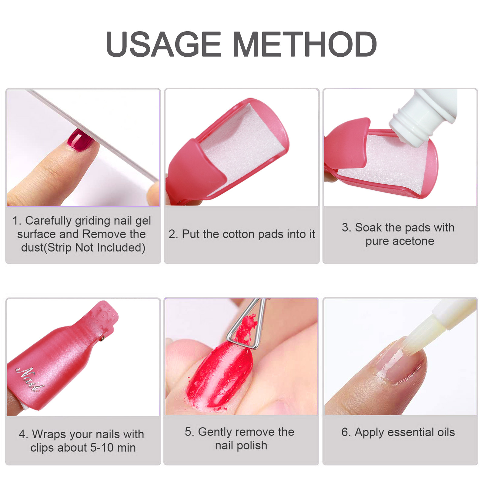 10 Pcs Nail Polish Remover Cli - Nail Art Ideas ulasan dan harga